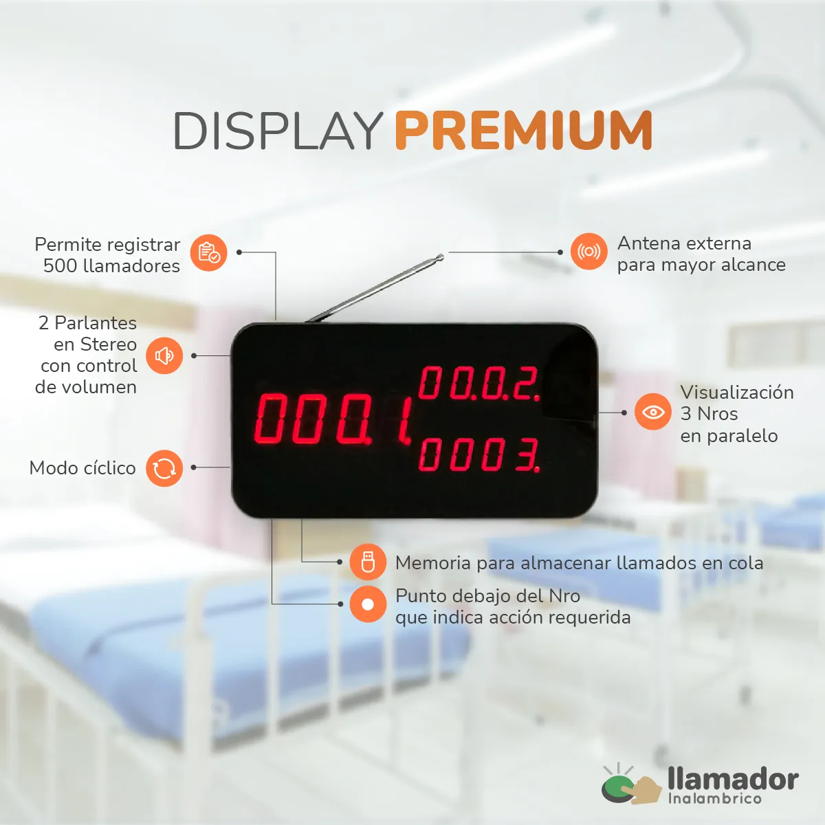 Display receptor de llamados