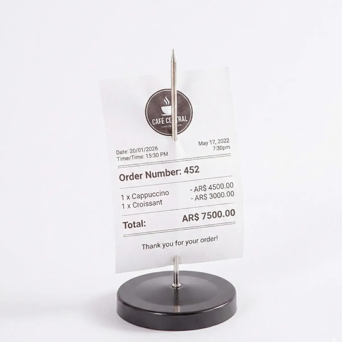 Soporte para Rollo Turnero / Pincha Papel Metálico